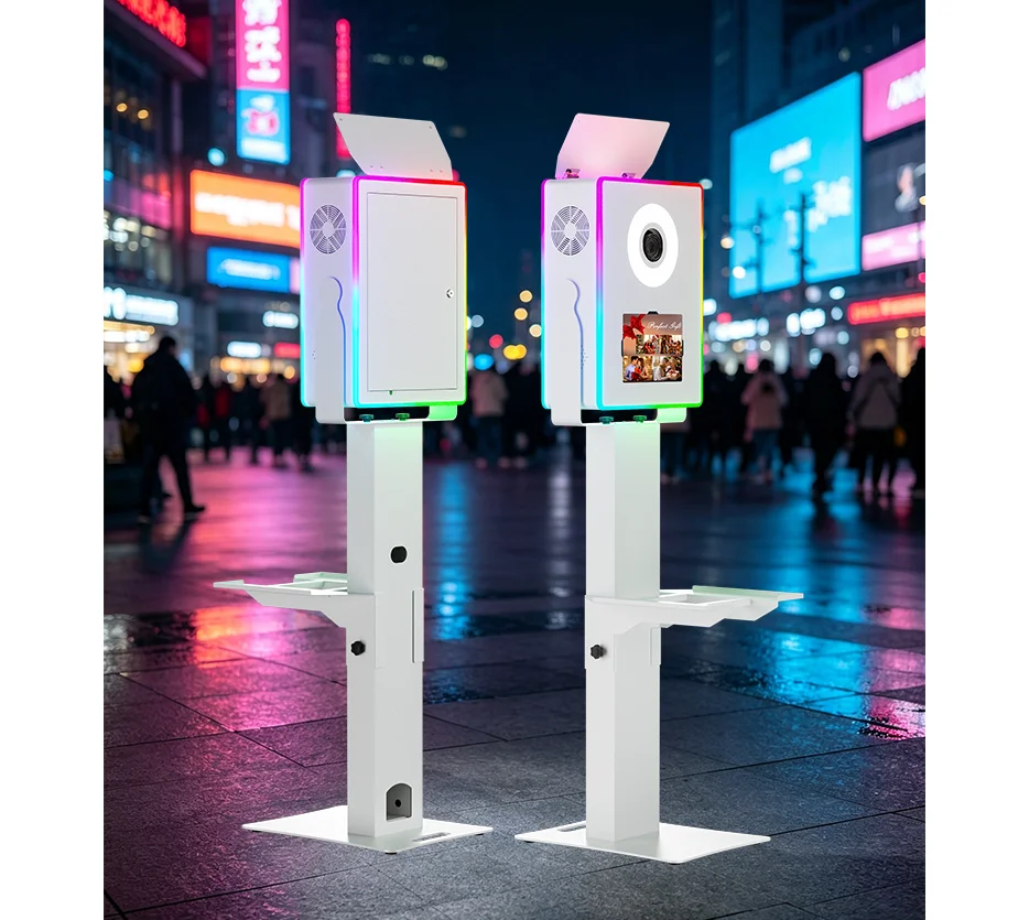 Special Offer Aluminum Square DSLR Photo Booth RGB Atmosphere Light Instant Print Photo Share iPad Photo Booth for Wedding Event