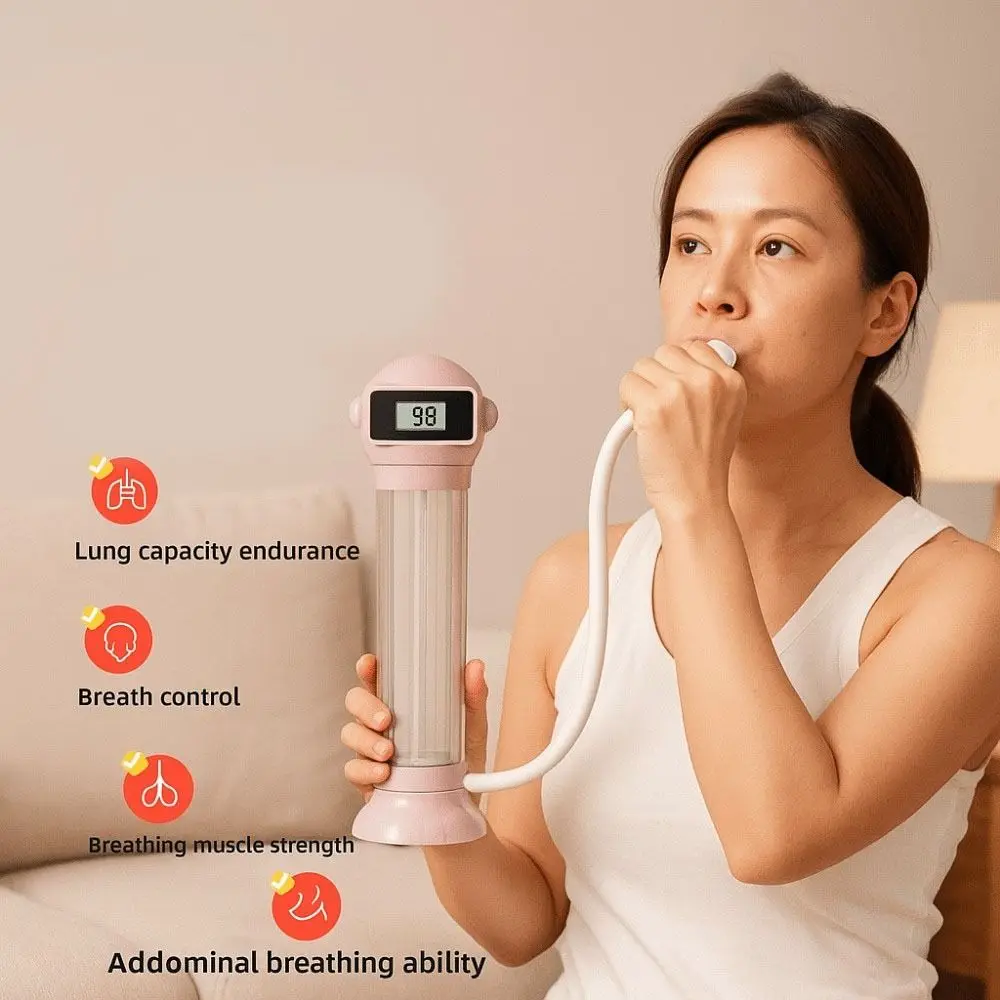 قابل للتعديل المقاومة عد التنفس الدمبل التنفس العميق تصميم مريح التنفس الدمبل المدرب العملي #5