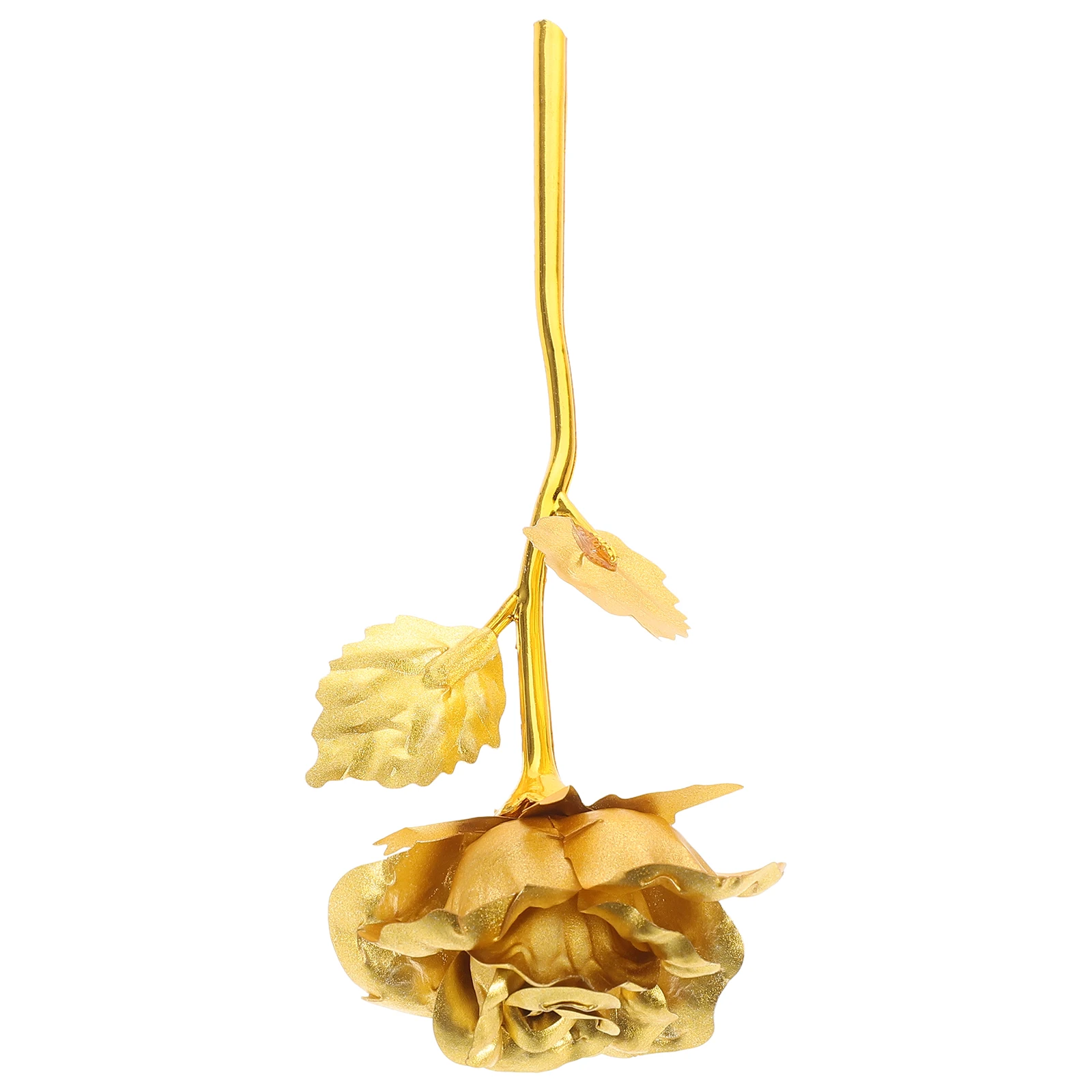 

24K Rose Artificial Wedding Decoration Foil Plated Preserved Plastic Polyethylene Stem Lifetime Flower