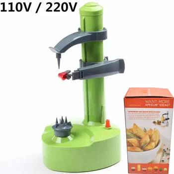 חשמלי peeler תפוחי אדמה אוטומטית עם 3 להבים 220v 110v תפוח קליר מכונת חיתוך חותך קורר לפירות ירקות