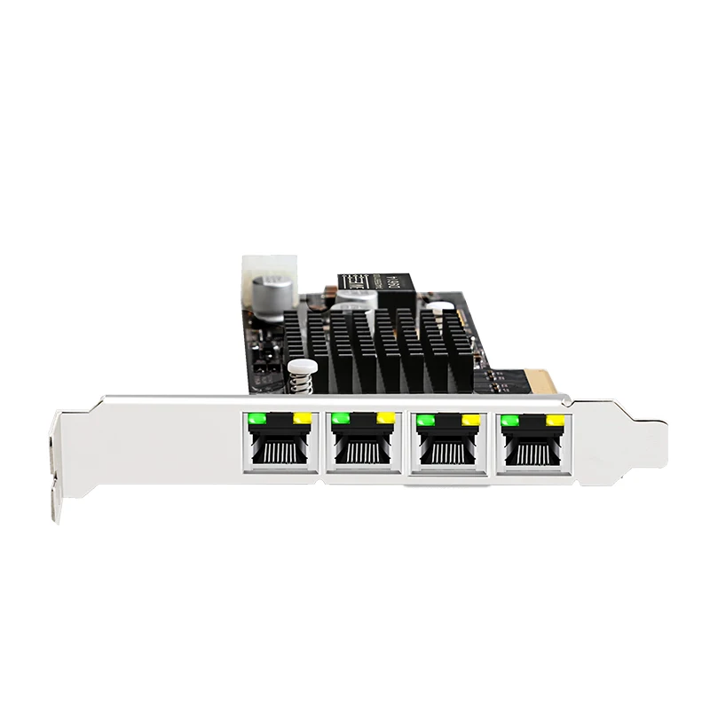 

4-портовая сетевая карта PCI Express POE, 1000 Мбит/с, 4 разъема RJ45 POE LAN для PCI-E PCIe 4X Gigabit Server, преобразованная рамка Vision