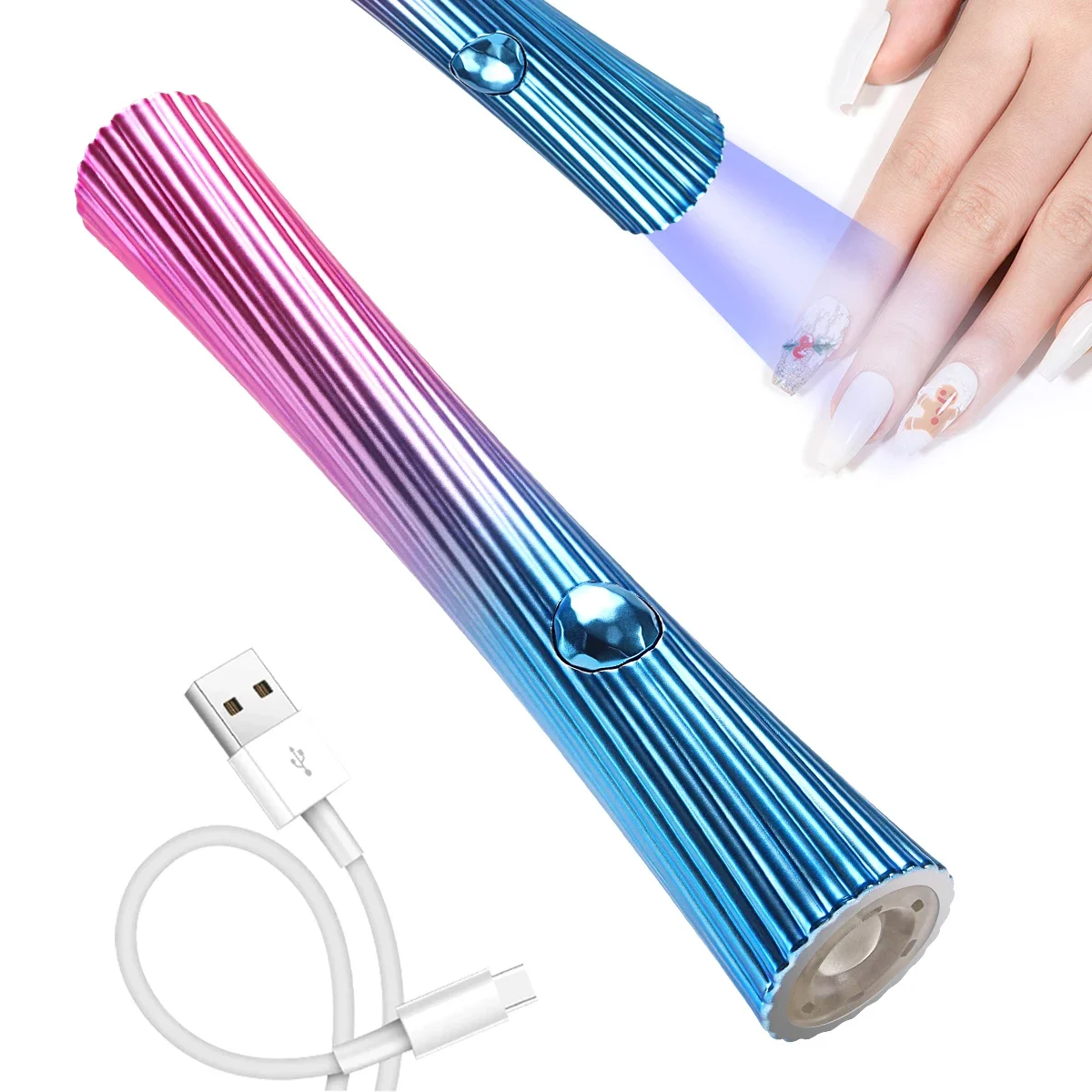 โคมไฟเล็บ UV เครื่องเป่าแบบพกพา USB ชาร์จ UV LED เล็บแห้งเร็ว Light มือถือเล็บโคมไฟสําหรับเจลเคลือบเงาเครื่องมือ