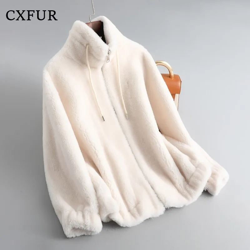 Ladies Outwear Fashion Thick Furry Lambswool Women Teddy Coat CX-G-T-32