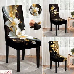 LANMOLIFE Super Fit Stretch Removable Washable Short Dining Chair Protector Cover Seat Slipcover for Family ,Hotel, Dining Room