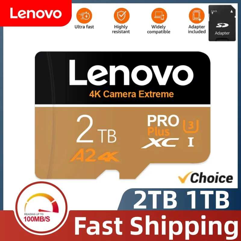 Lenovo-Mini Cartões SD para Nintendo Switch, Cartão Micro TF Flash, Cartão de Memória de Alta Velocidade, 2TB, 128GB, 256GB, V60, 512GB, UHS-1