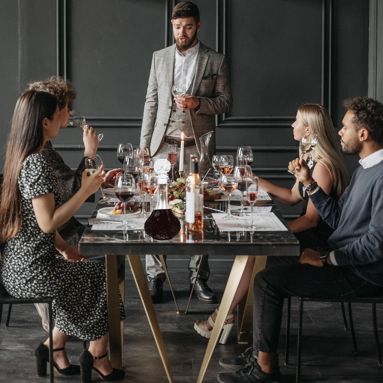 

Transparent Thickened Glass Wine Decanter Household Practical Design Elegant Fast Wine Dispenser Home Use Household Decanter