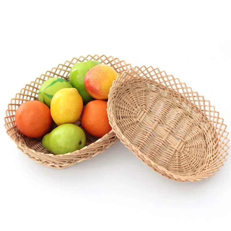 Willow Woven Fruit Mantou Pointed Corner Basket Rattan Basket