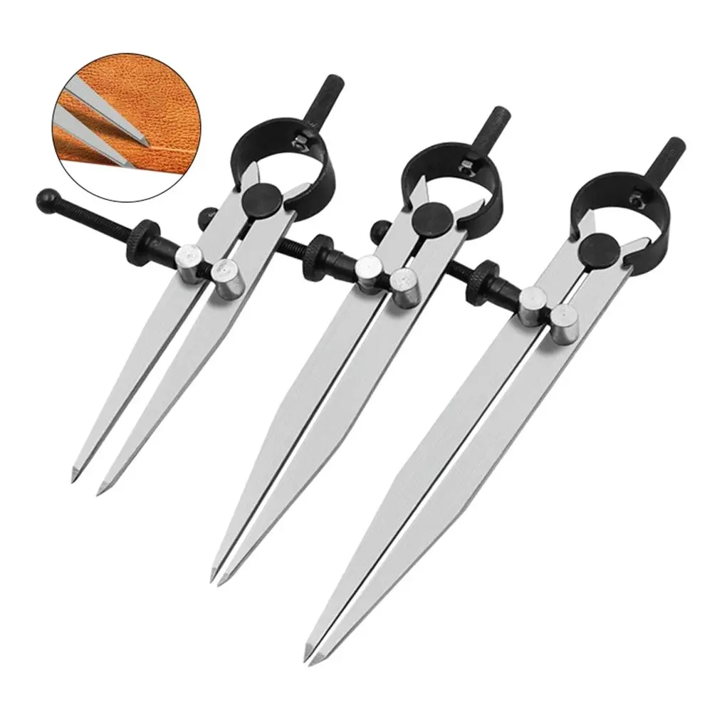 Profesjonalne narzędzie do majsterkowania skórzane stalowy rozdzielacz skrzydeł S/M/L kompas rozstaw regulowany rysik