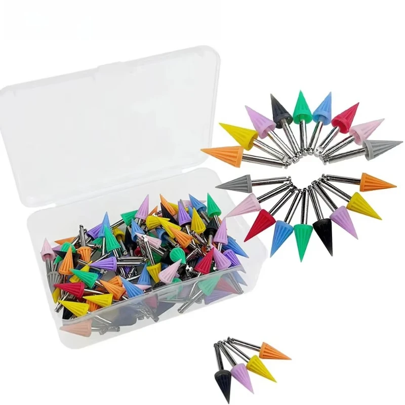 400Pcs Prophy Colored Brushes Polishing Cup Latch Flat Rubber Silicone Tapered Prophy Cup Teeth Whitening Dentistry Prophylax