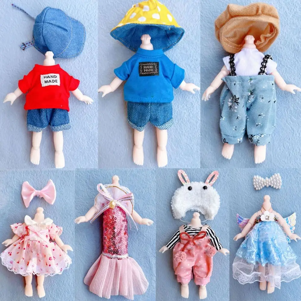 9 Styles Doll Clothes Dresses with Cartoon Hat Plush Animals Fashion Skirts Mini Cute 16~17cm Doll Clothes