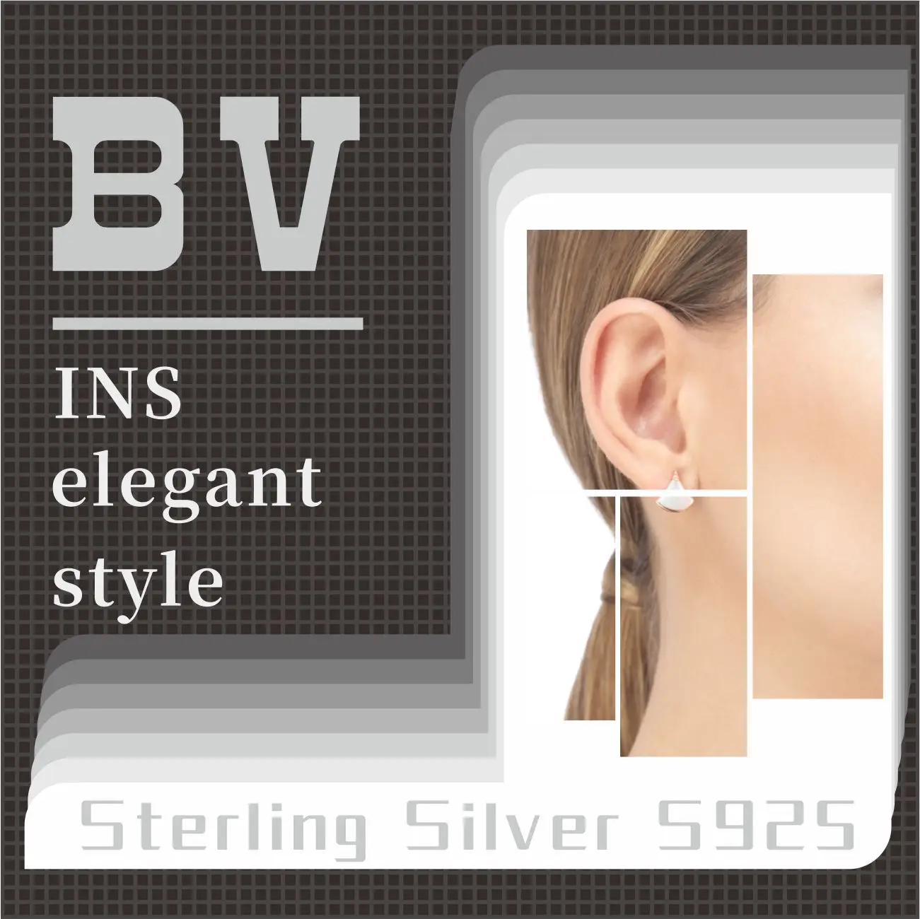 Sterling Silver s925 BV B ZERO1 Classic Fashion Round Stud Earrings Pendant Jewelry Couple Wedding Ring Collection