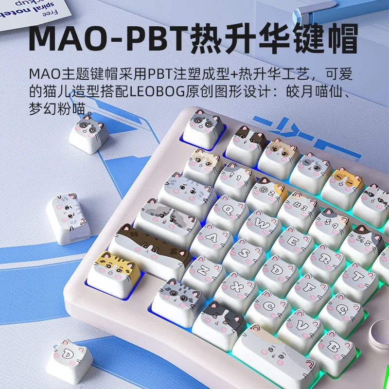 MiFuny Alice LEOBOG A75 Mechanical Keyboard Custom Bluetooth 2.4G Wireless Tri Mode Hotswap Gasket VIA Gaming Office Keyboards