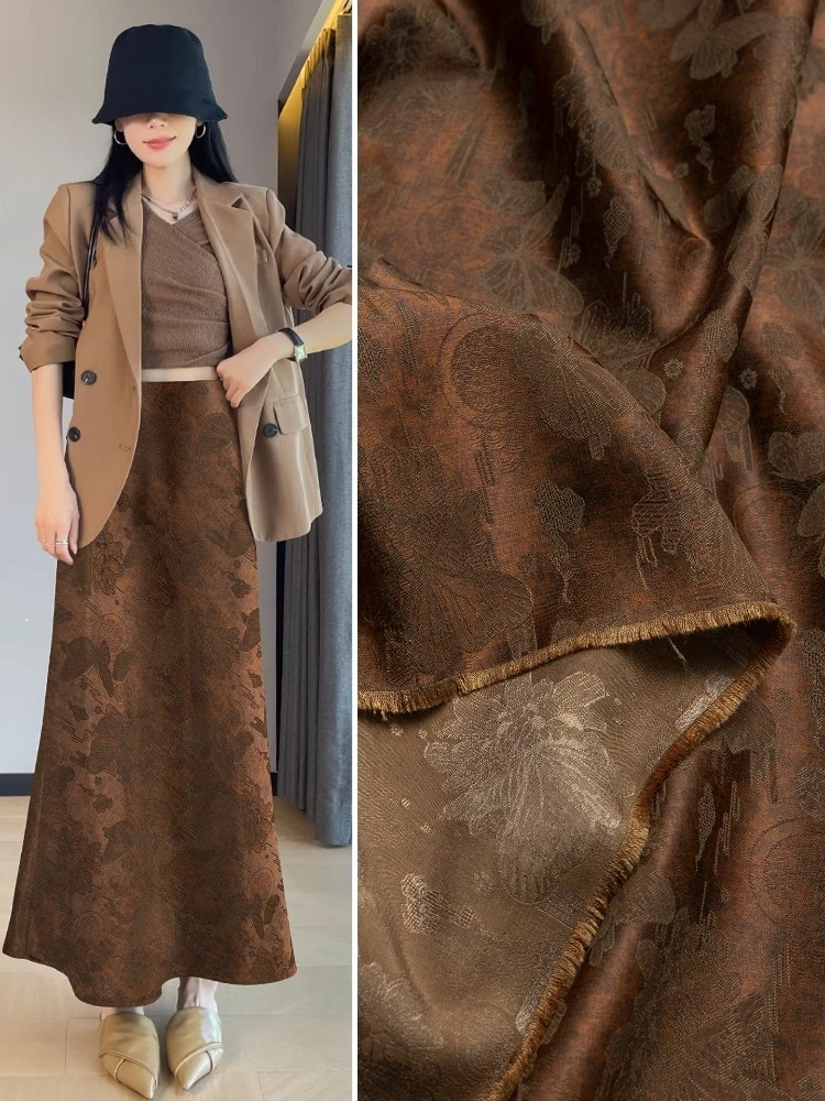 

Retro Butterfly Jacquard Fabric for Dresses Pants Jackets Clothing Designer Fabrics By The Yard Diy Sewing Material Cloth