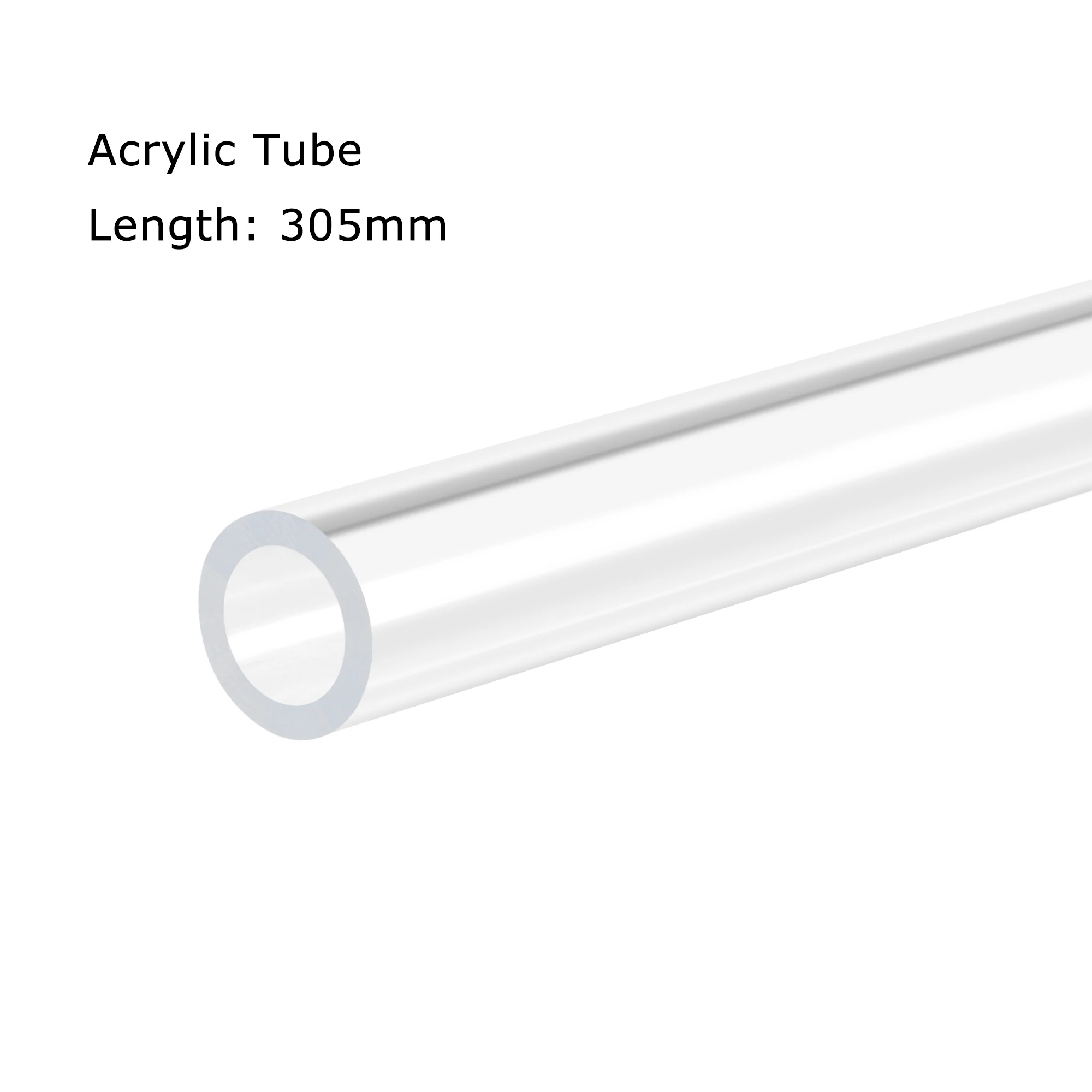 4Pcs 305mm High Transparent Acrylic Tube Clear Rigid Acrylic Pipe 8mm/10mm OD Fish Tank Plexiglass Pipe for Water Cooling System