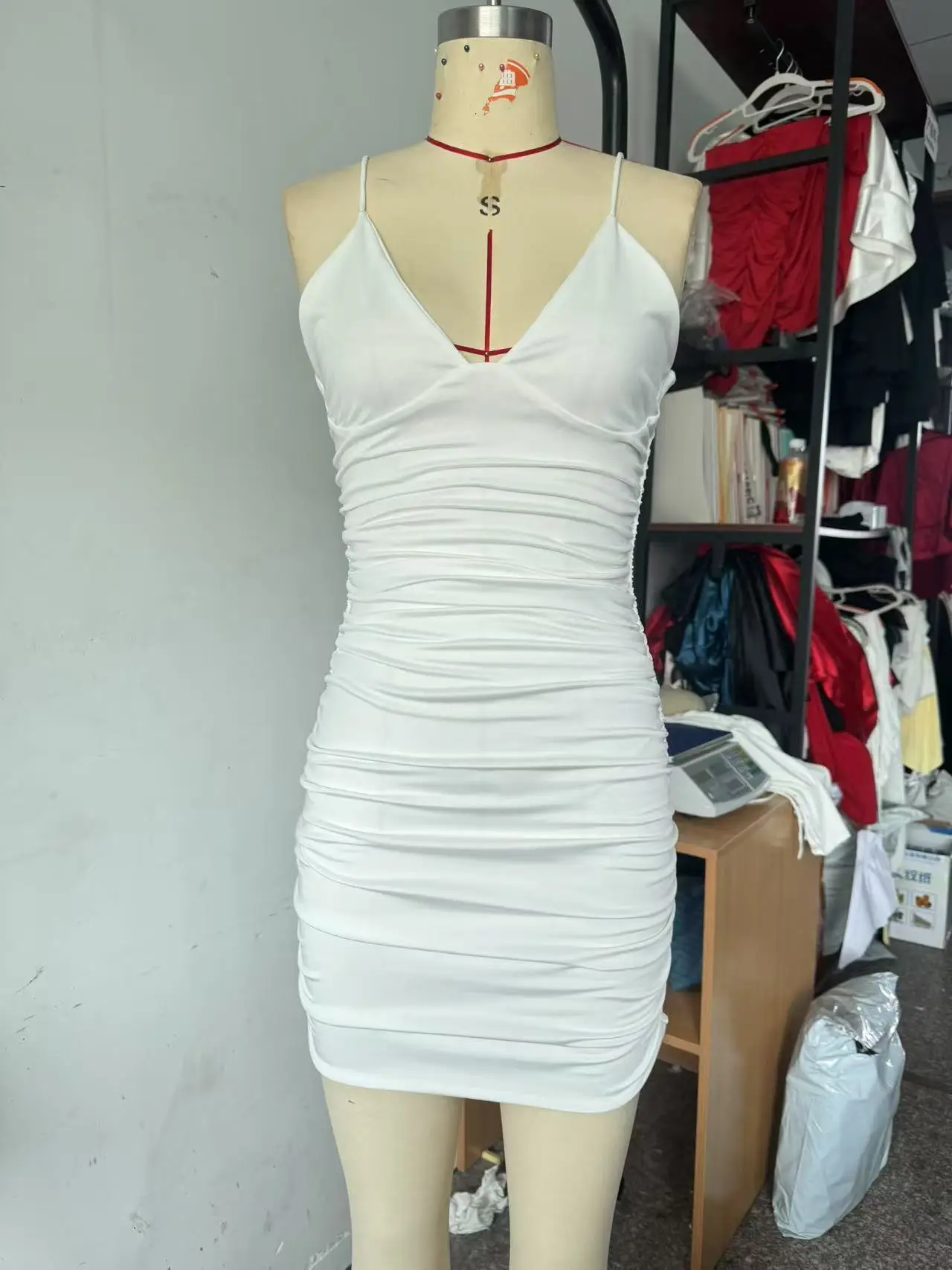 Dresses Womens Y2K Vintage 2000S Knitted Panelled Smocking Side-Slit Straight Uniform College Academy Preppy Graduation Students