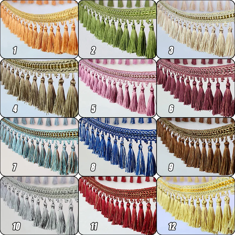 100cm Tassel Fringe Trim for Sewing Curtains Bags Clothing Lace Braid DIY Crafts Home Decor Upholstery Ribbon Accessories