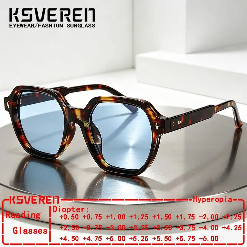 Finished Square Blue Reading Sunglasse Men Women Single Focus Outdoor Shade Presbyopic Eyewear Custom Diopter +0.5 To+6.0