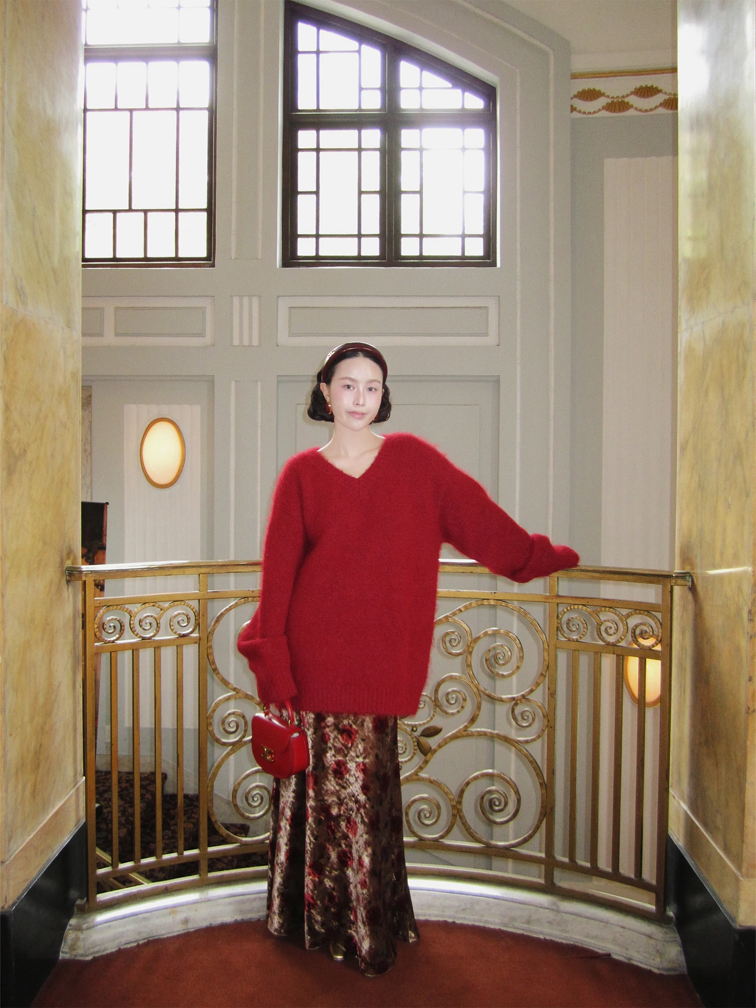 

Loose V-Ne Knitted Sweater Women's Autumn Winter Comfortable Oversize Pullover Casual Faion Polyester Nylon Wool Blend