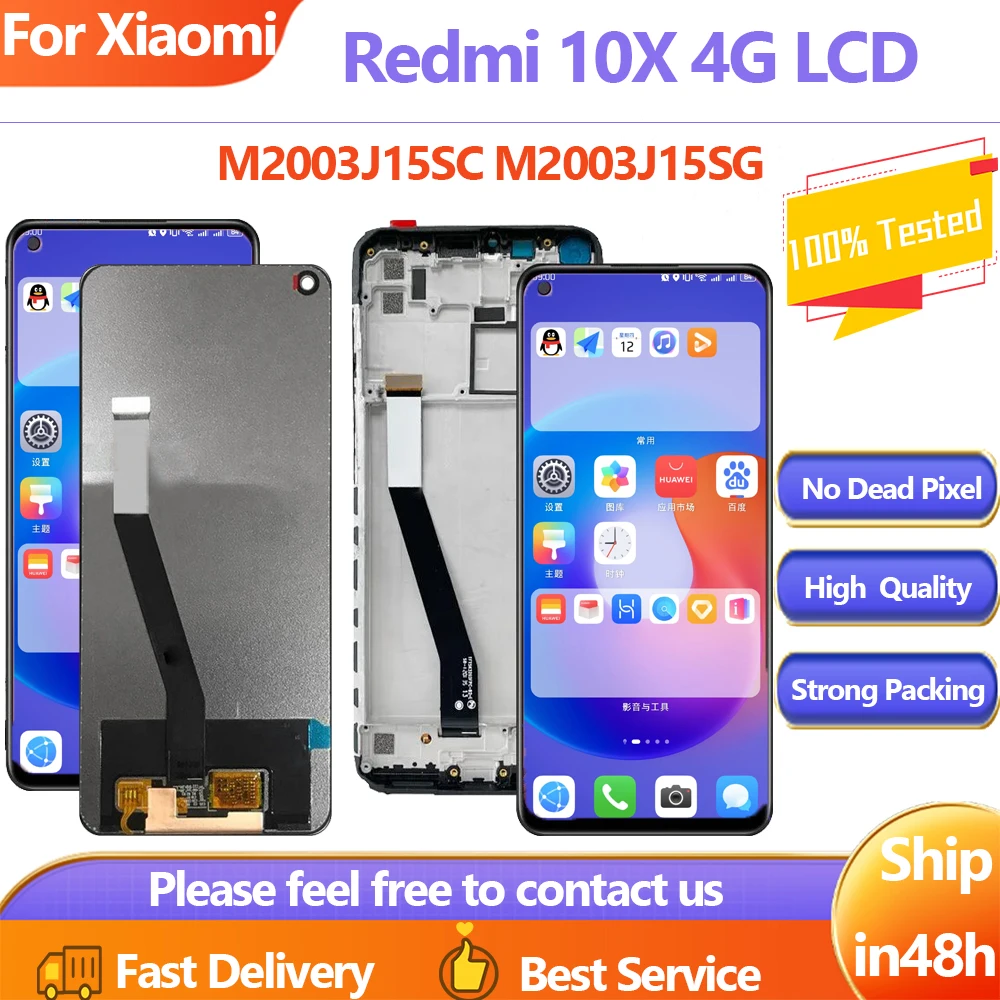 Original For Redmi 10X 4G M2003J15SC M2003J15SG M2003J15SS M2003J15SC Display Screen Replacement For Xiaomi Redmi Note 9