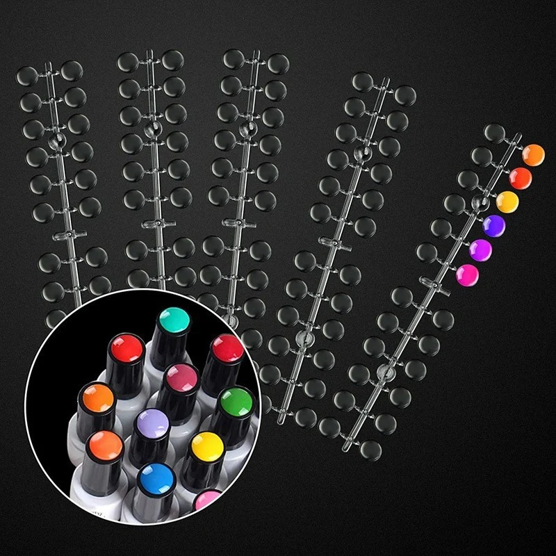 120 Stück Nagellack-Präsentationstisch mit Aufklebern, Nagellack-Farbkarte mit Polka-Dot-Muster, Erbsen-Farbkarte für Nagelstudios, Nagellack-Präsentationsregal – Detail 7