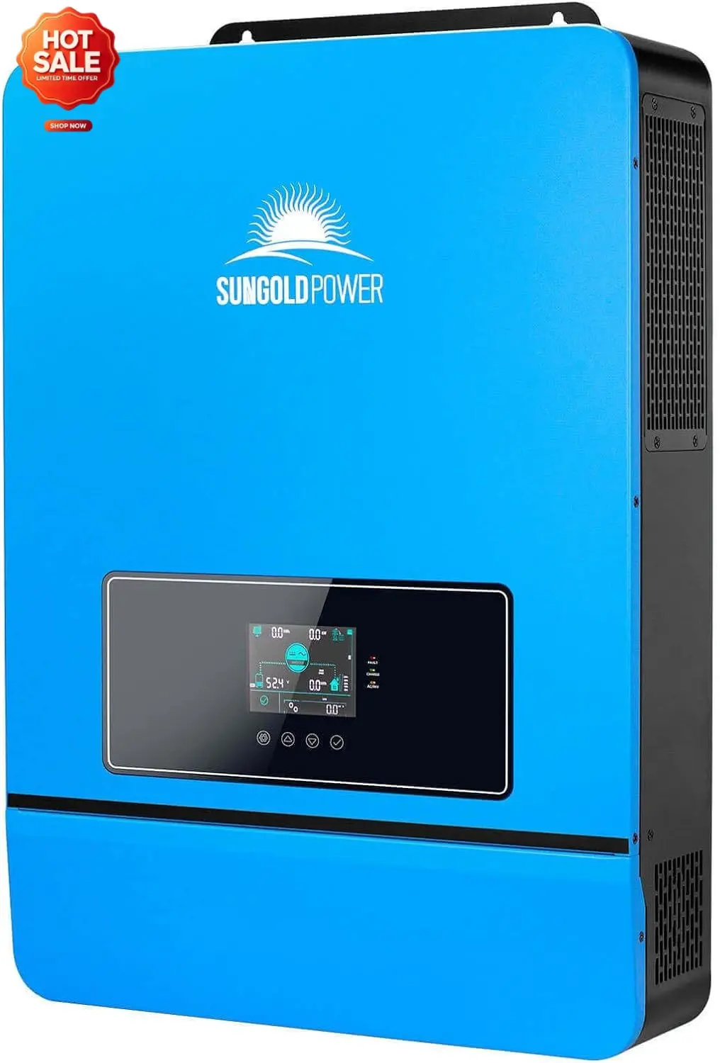 SUNGOLDPOWER 10000W 48V Solar Inverter, Built-in 2 MPPTs, Max 200A Charging, Split Phase AC Input/Output 120V/240V(settable),Pur