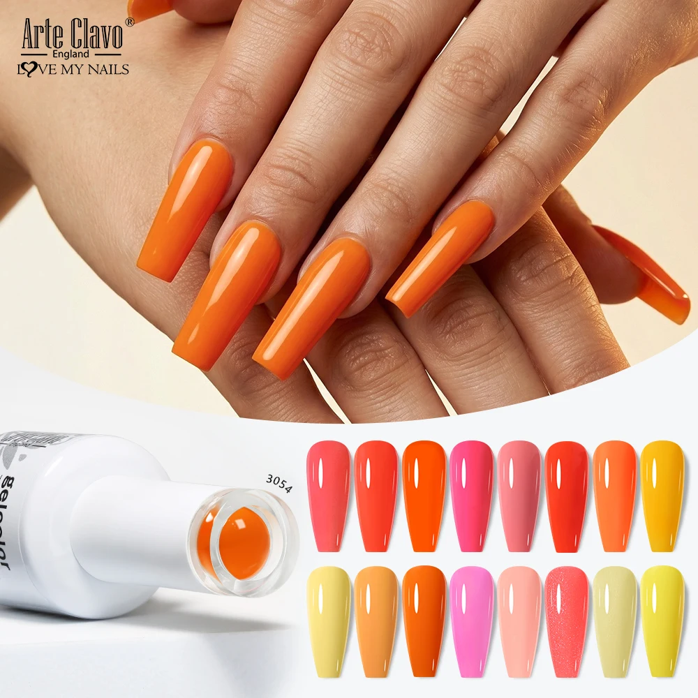 Nail Art Yellow - Arte Clavo Turuncu Sarı Serisi Jel