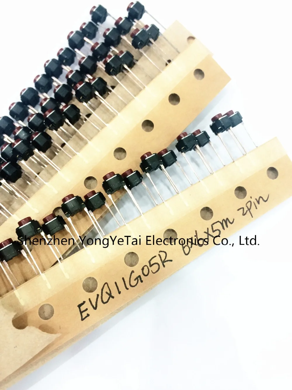 YYT 100PCS EVQ11G05R Tactile Switch 6x6x5mm 2Pin Red Head Push Button Momentary Switch/High Sensitivity