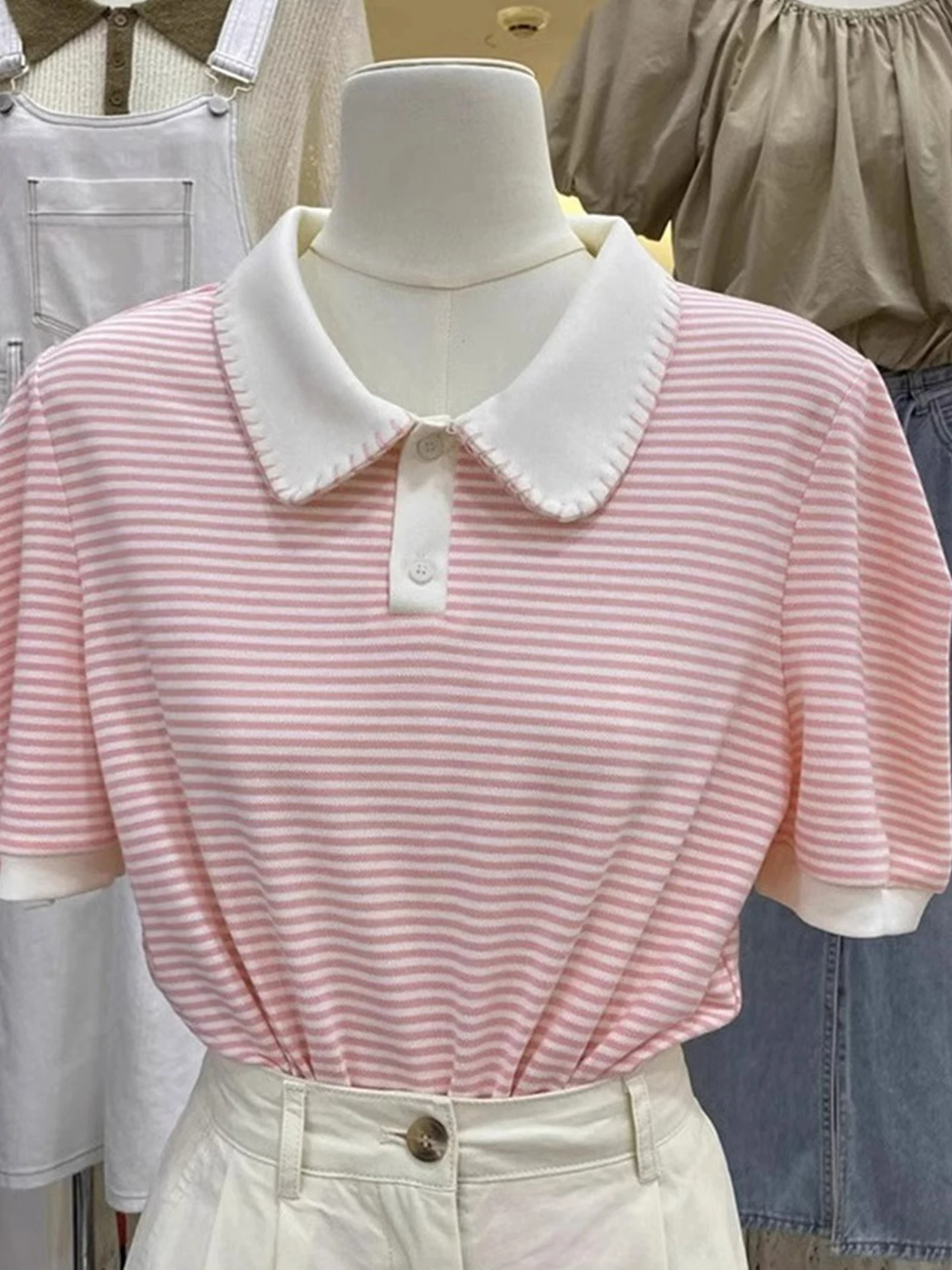 

Sweet Anti-Aging Color Blo oulder Ne ort Sve Summer Base irt Sli Slimming Trendy Top Commute Sle Kore...