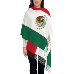 Women's Scarf with Tassel Mexico Nation Flag Long Soft Warm Shawl Wrap Daily Wear Pashmina Scarves