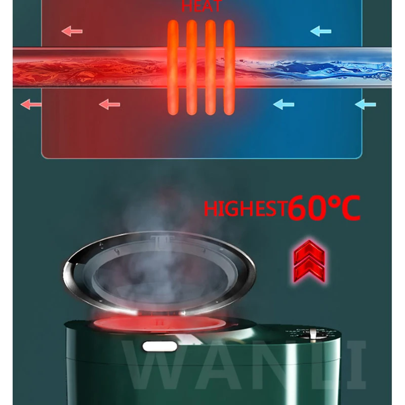가정용 미니 휴대용 세탁기 220V/2400W 자동 초음파 세척기, 속옷 세탁 양말 용품