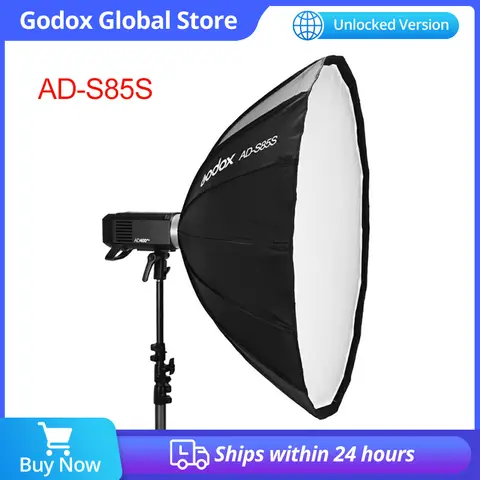 Godox 85 cm AD-S85S Softbox parabolico profondo interno argento con griglia a nido d'ape Softbox Godox Mount per AD400PRO