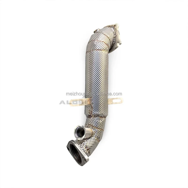 Sonicdiy 1.5mm Stainless Steel Valved Insulated Smooth Finish Downpipe Exhaust for Alfa Romeo Stelvio 2.0T 2016-2020 Racing