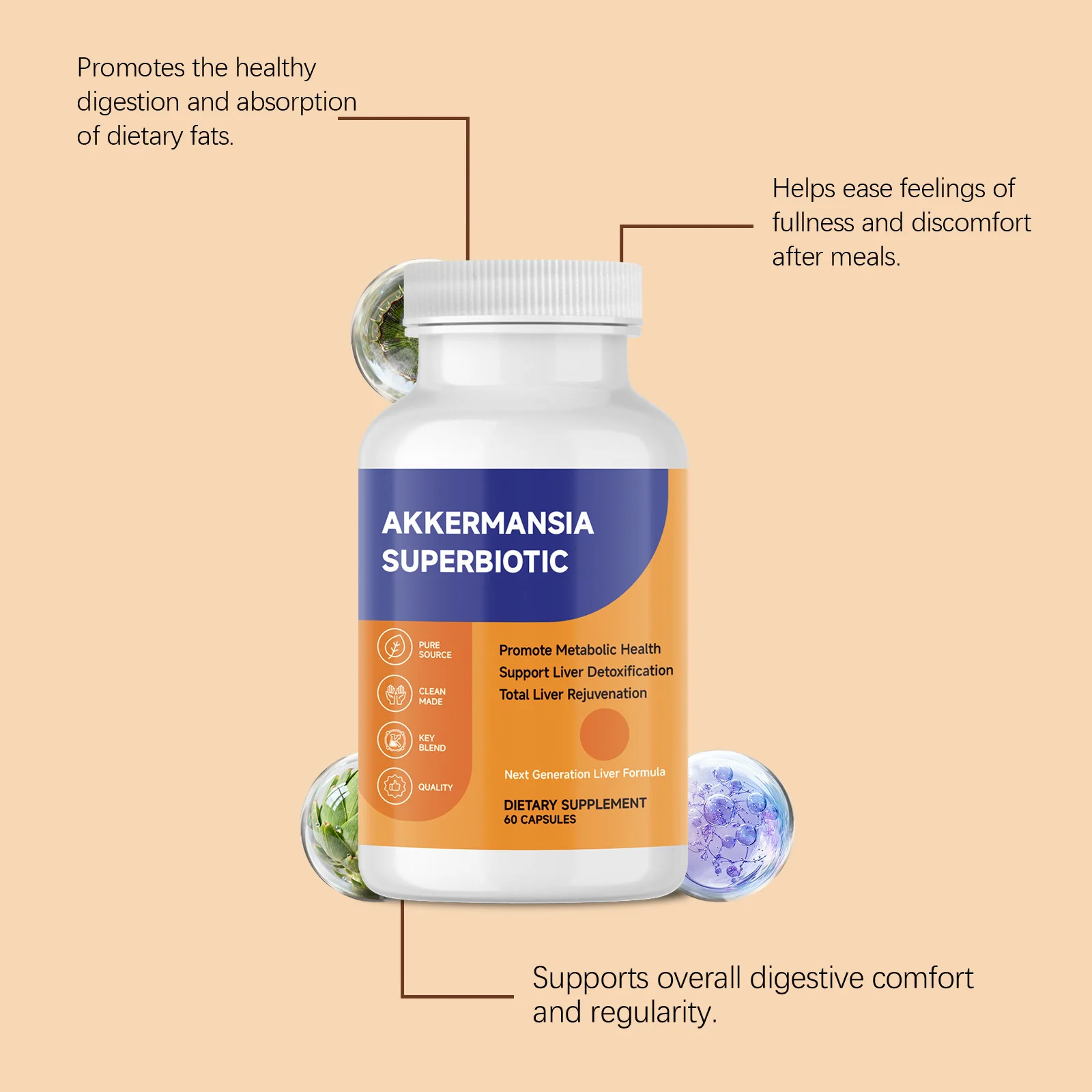 Herbal Metabolic Balance Capsules, Liver Detox & Purification Support, Improve Metabolism, Natural Liver Care Oral Supplement