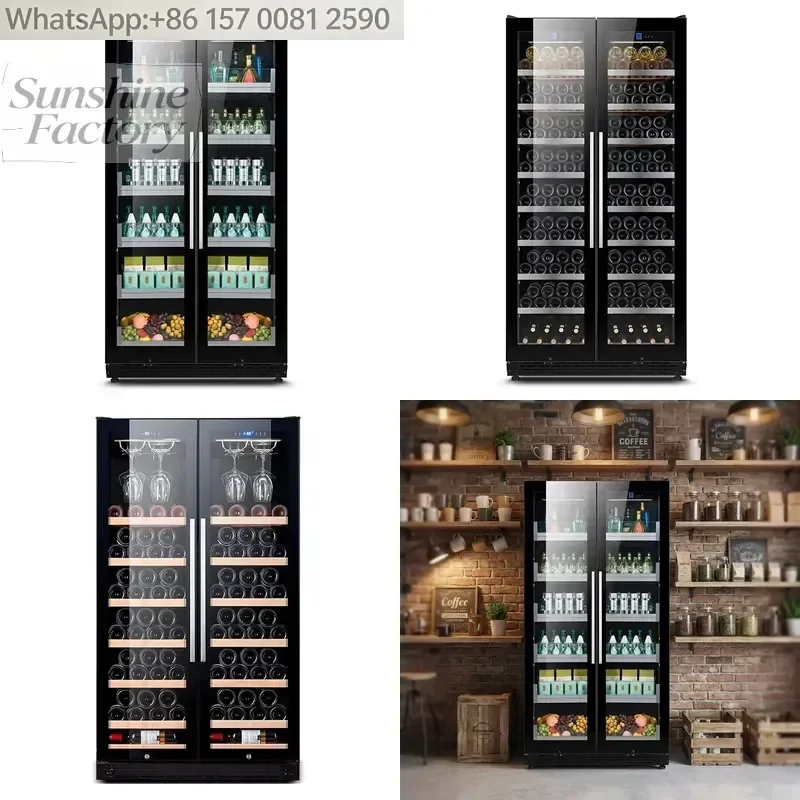 Factory Direct Dual Control Zone Wine Cabinet Glass Door Wine Cooler Cave a Vin Wine Cellar Cabinet