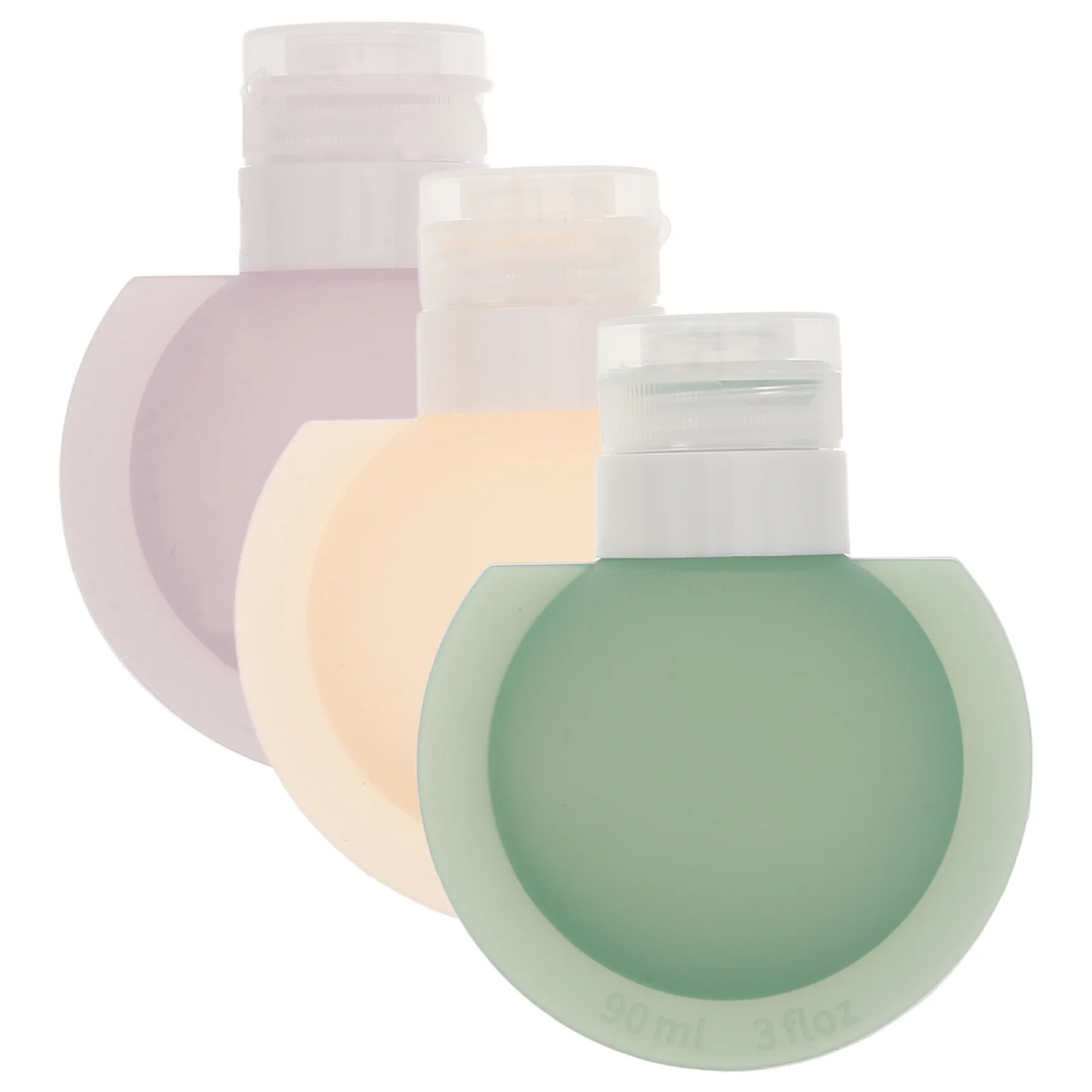 3 個のシリコントラベルサイズボトル詰め替え可能絞り可能なトイレタリー容器漏れ防止耐久性のあるシャンプーローションシャワージェル用