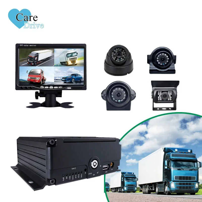 CareDrive 8CH 3G GPS MDVR Device with Realtime HDD Recording Function Wifi Cameras Fuel Management & CMSV6 Software