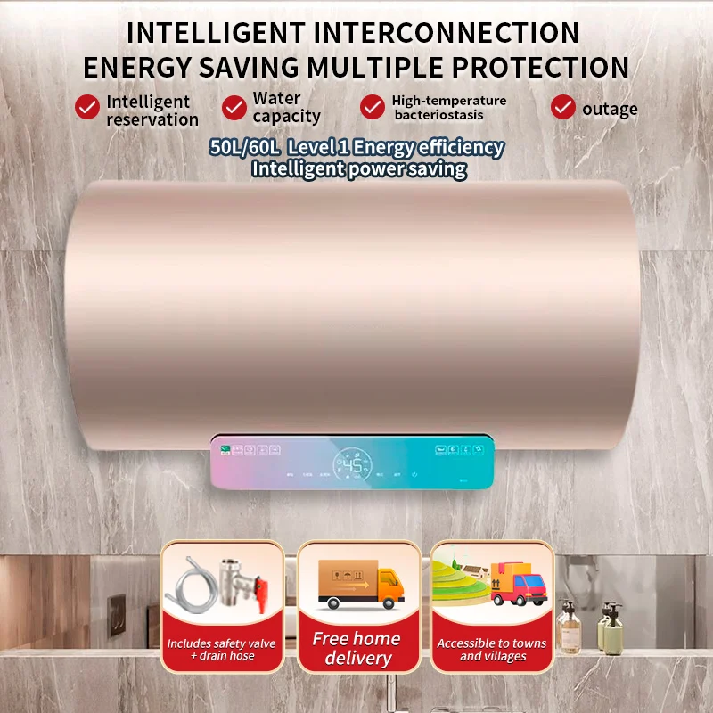 Factory Direct 60L Capacity Wall-Mounted 12V AC/DC Caravan Water Heater Electric Power Source for RV Household Plastic