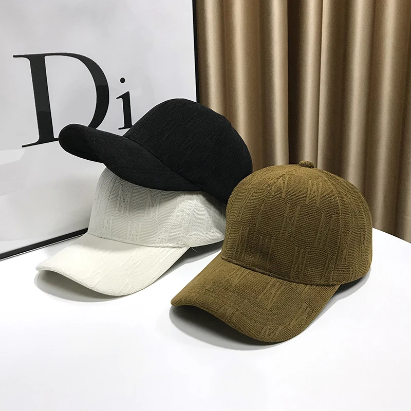 Online Celebrity Hardtop Baseball Cap Ladies Autumn and Winter New Hat Letters Casual Trend Sun Hats Fashion Men's Black Caps