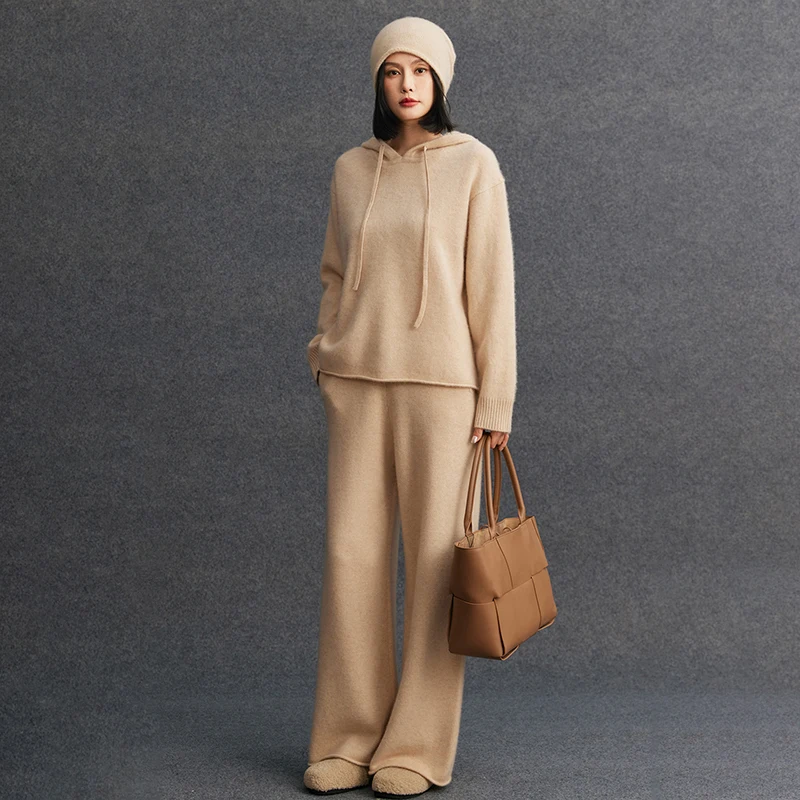 

Женский кашемировый свитер с капюшоном, 100% кашемировый пуловер, трикотаж, толстая свободная осенне-зимняя повседневная толстовка с капюшоном, мягкая теплая одежда, топы