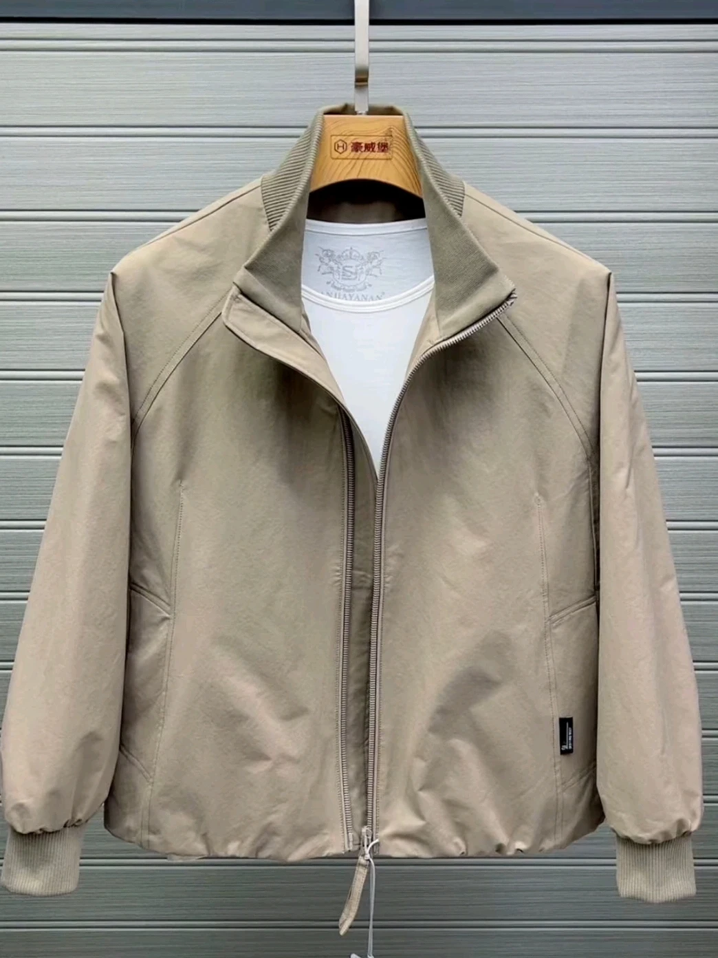 

Spring New Men's Stand Collar Jaet High Quali Versatile Cool Busin Casual Stand Fit Antimicrobial Spring Outerwear