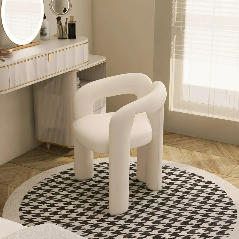 

Customizable Makeup Chair Cream Style Modern Simple Bedroom Home Thickened Light Luxury Dresser Stool Chair