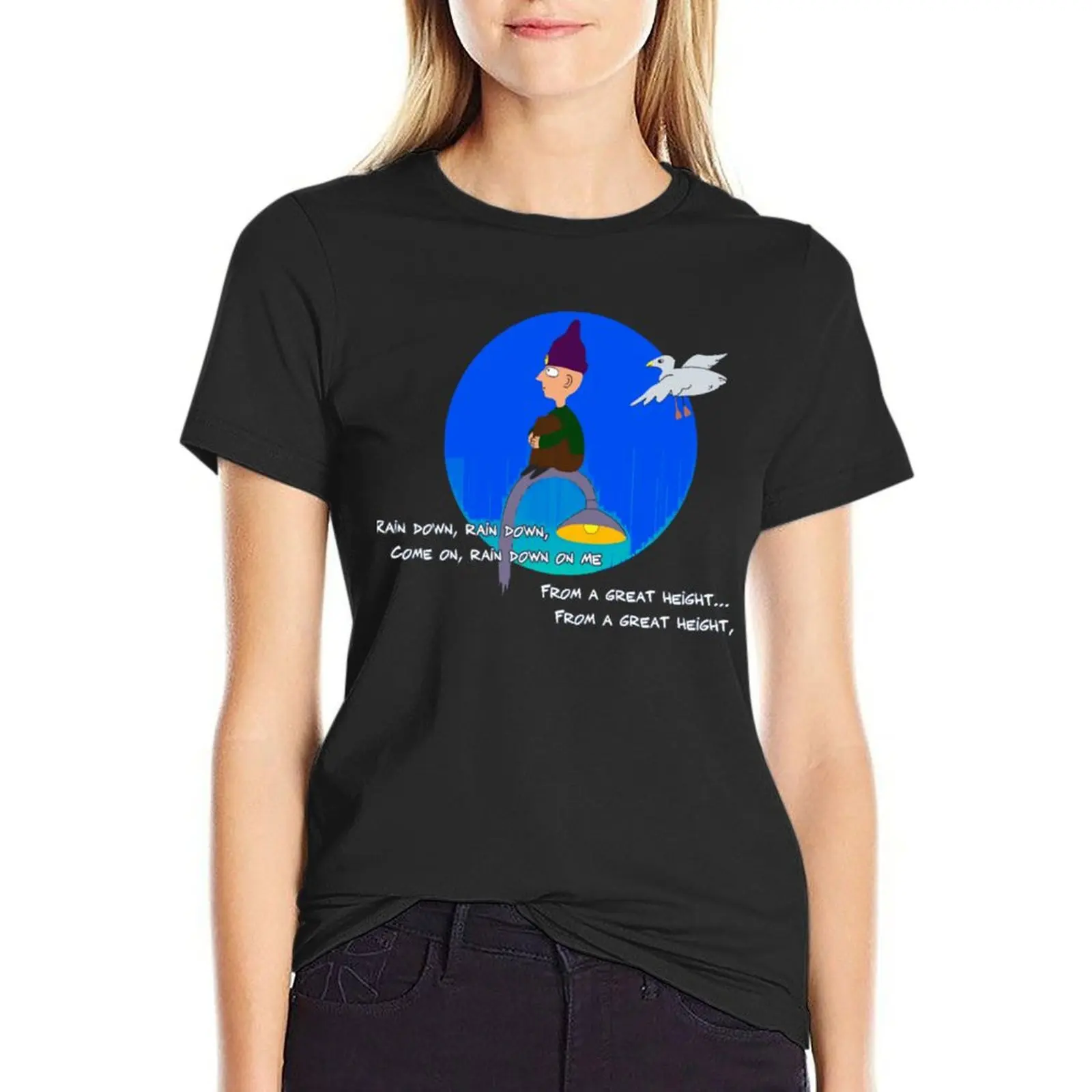 

Paranoid android lyric T-Shirt animal prinfor sports fans summer top anime t-shirt dress for Women graphic