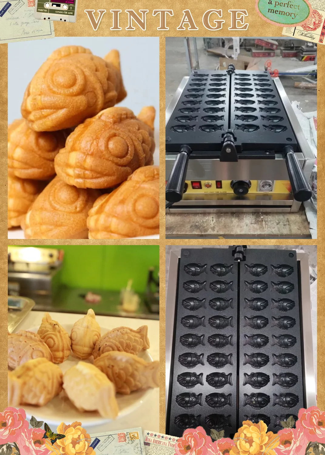 18 Mini Fish Shape Waffle Machine Commercial Electric Japanese Small Fish Cake Taiyaki Maker Goldfish Waffles Snack Equipment