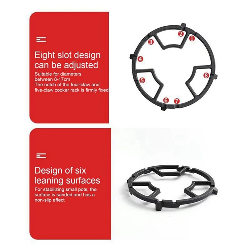 Gas Stove Auxiliary Small Pot Rack Gas Stove Accessories Cast Iron Stove Rack Universal Non-Slip Medicine Pot Rack