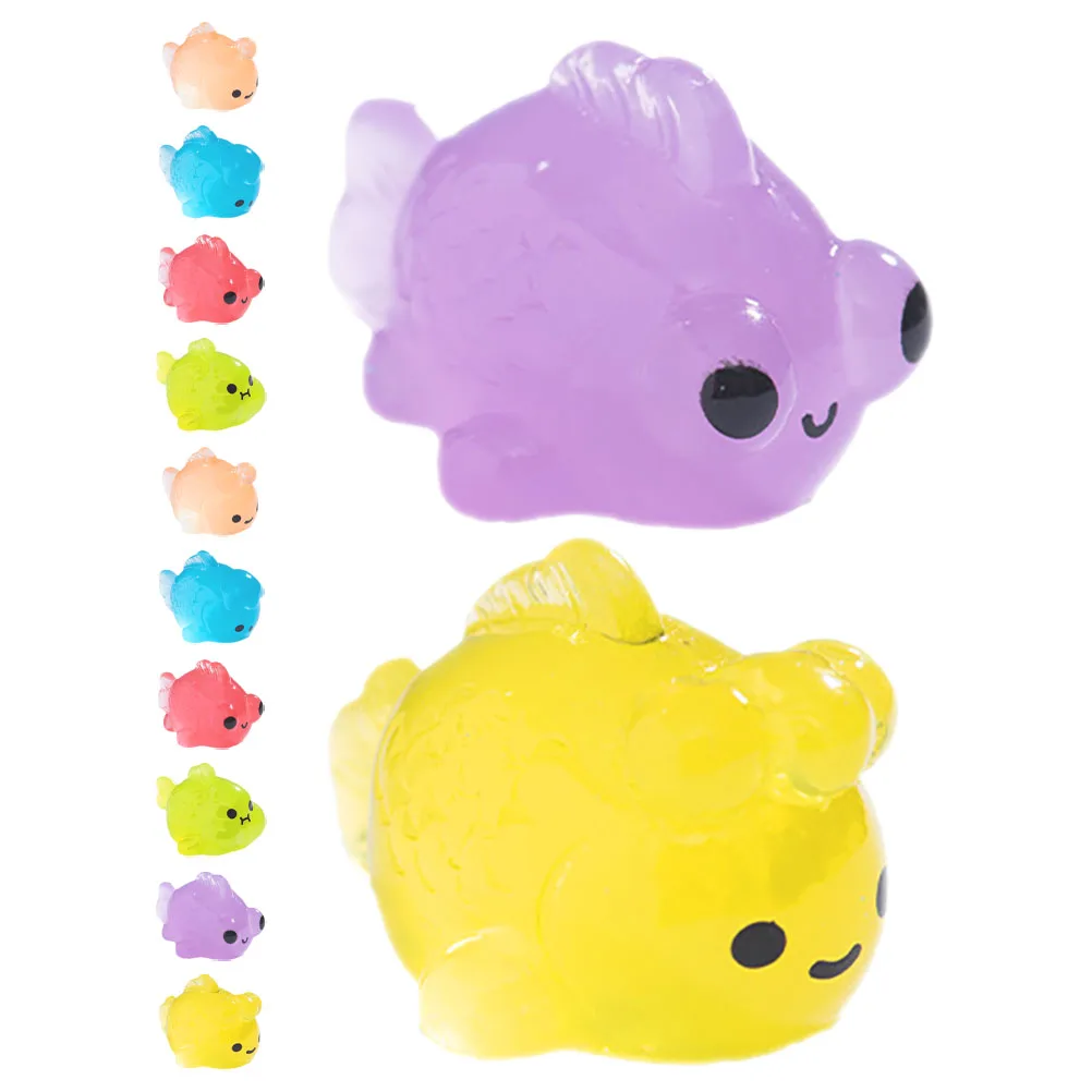 

12 Pcs Mini Resin Marine Animals Luminous Night Glow Figurines Realistic Design DIY Garden Aquarium Terrarium Decorations