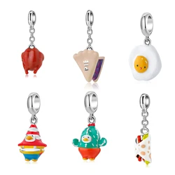 Hot 925 Sterling Silver Cute Food Animal Camel Enamel Charms for Jewelry Making Pendants Fit Original Designer Charm Bracelets