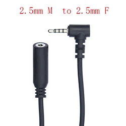 4 Pole 2.5mm Jack Male to Female  Right Angled Extension Audio Adaptor Cable 0.2m 1m 2m 3m