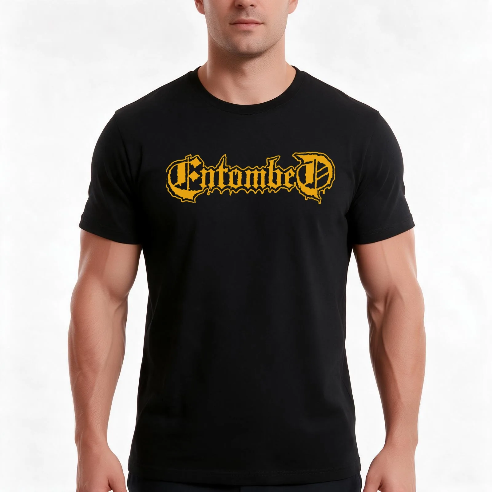 Entombed Band For Fans T-Shirt, Summer Casual Cotton Tee, Oversized Streetwear Tops, Vintage Graphic Print, Unisex Men Women