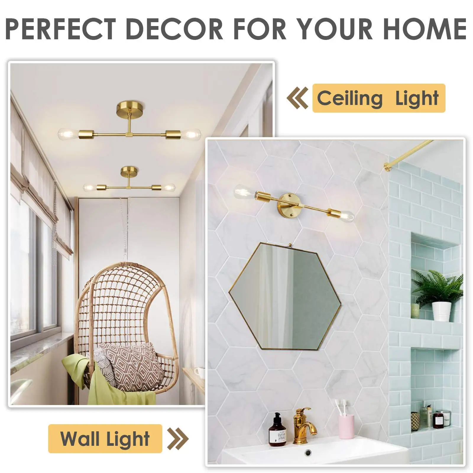 2 Heads Wall Lamps Decor Modern Nordic Wall Light Fixtures Corridor Aisle For Living Room Bathroom Indoor Lighting Sconces