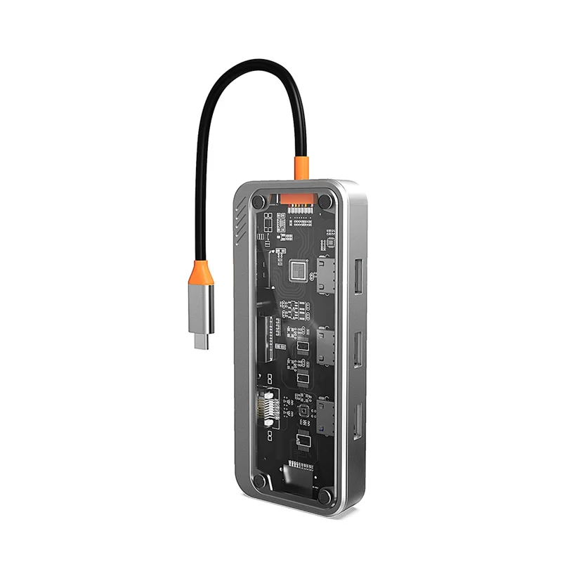 B68A 1 قطعة جيجابت 10 في 1 محطة إرساء نوع C HUB USB متوافق RJ45 SD قارئ بطاقات البلاستيك PD 100 واط شاحن USB 3.0 HUB